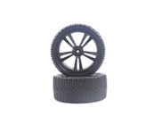 Himoto 1/10 scale RC CAR parts 31309B Black Buggy Front Tires and Rims (31211B+31307) 2P for E10XB, E10XBL