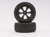 BSD Racing /RED CAT  1/10 RC CAR PARTS Black Wheel And Tyre (Pair) BS214-009