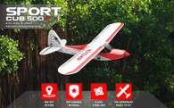New Product !! Volantex Sport Cub 500 4 Channel Beginner Airplane with 6-Axis Gyro System and One-key Aerobatic Function (761-4) RTF-Two batteries