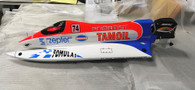 Dragon Hobby 650EP F1  620mm Red Blue Tamoil RACING BOAT With OUTBOARD, BRUSHLESS MOTOR, ESC and servo build-ed in, PNP version