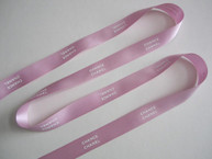 Pink Ribbon with White Letters 3/4" - 2 YARDS