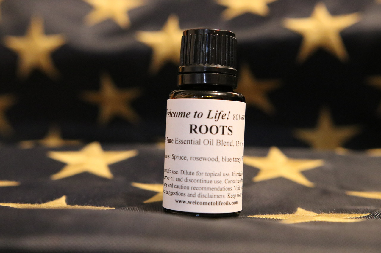Roots Essential Oil Blend, 100% Pure Essential Oils, 15 ml bottle - Welcome  to Life! Essential Oils