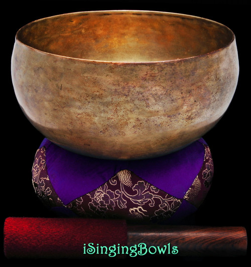 Antique Tibetan Singing Bowl #9352 : Lotus 7 3/8", ca. 17th Century