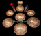 Tibetan Singing Bowl Set #208:  w/ 444 Hz Tuning