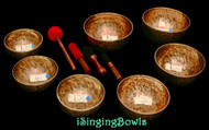 Tibetan Singing Bowl Set #219: Chakra-Tuned Master-Healing