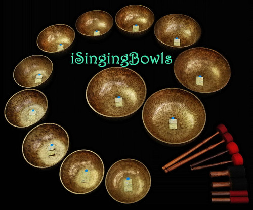 Tibetan Singing Bowl Set #14: Basso Profundo Super Set (12 pc.)