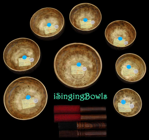 Tibetan Singing Bowl Set #76: Master-Healing Diatonic (8 pc.)
