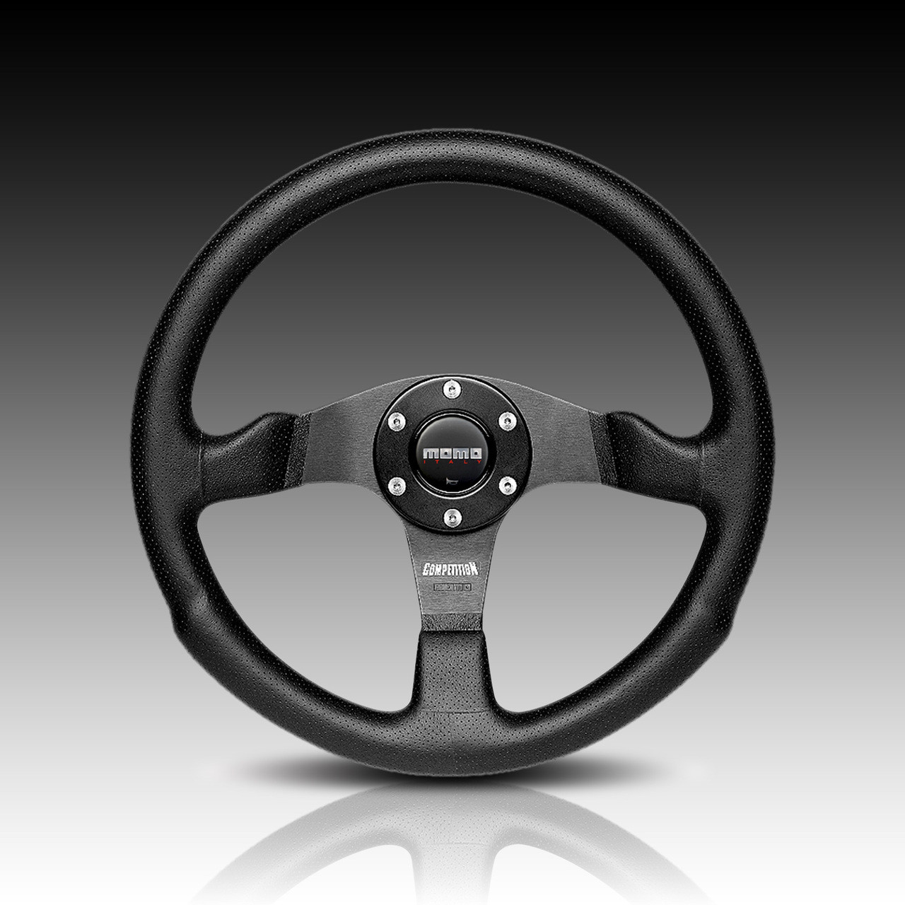 Momo COM35BK0B Competition 350 mm Leather Steering Wheel by MOMO
