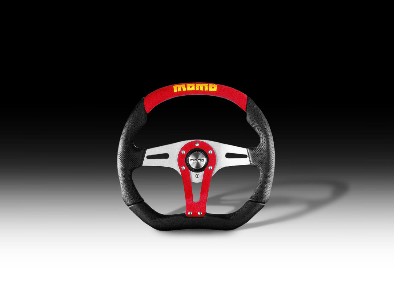 MOMO TRK35BK0B Trek Black 350 mm Leather Steering Wheel