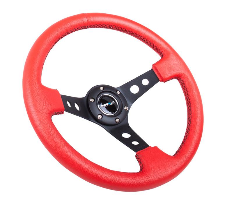 NRG Sport Red Leather Steering Wheel MrSteeringWheel