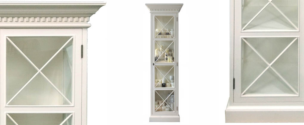 French Cross Display Cabinet - Narrow