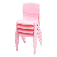 6x Kids Toddler Plastic Chairs Up to 100KG Pink