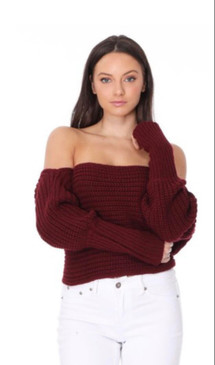 Alicia Multi Wrap Sweater (Burgundy)