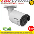 Hikvision 8MP 6mm fixed lens 30m IR IP67 H.265+ IP Network Mini Bullet Camera - DS-2CD2085FWD-I
