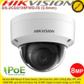 Hikvision 8MP 2.8mm fixed lens 30m IR IP67 IK10 WDR IP Network Dome Camera - DS-2CD2185FWD-IS