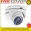 Hikvision 2MP 2.8-12mm varifocal lens 40m IR Distance IP66 4-in-1 TVI/AHD/CVI/CVBS Turret Camera - DS-2CE56D0T-VFIR3F