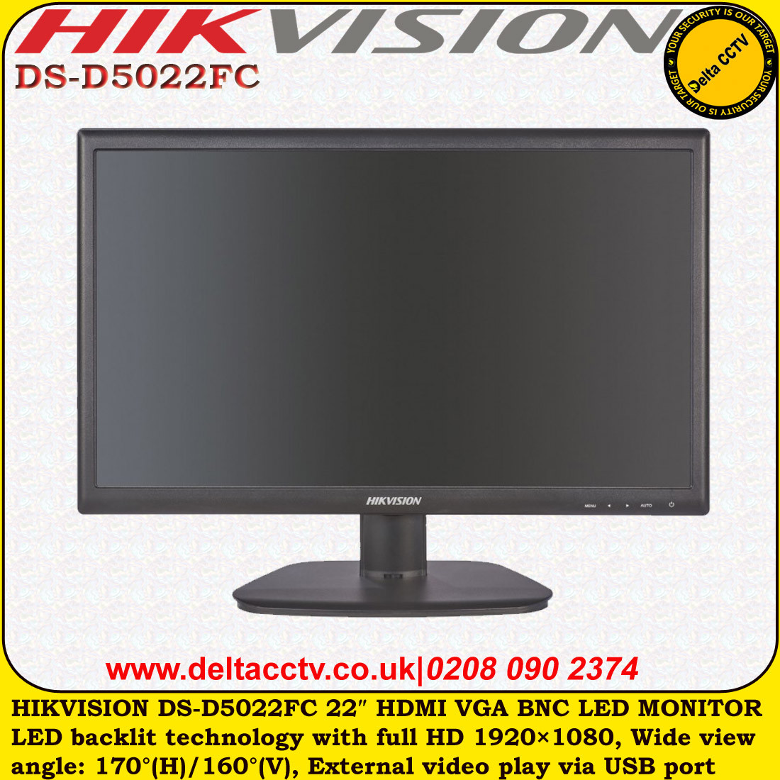 Hikvision best sale 22 monitor