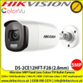 Hikvision DS-2CE12HFT-F28 5MP 2.8mm fixed lens Up to 40m white light distance IP67 full time colour bullet camera, 4 in 1, can be used as TVI, CVI, AHD or Analogue camera 