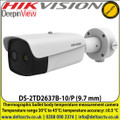 Hikvision DS-2TD2637B-10/P 9.7mm fixed lens thermographic bullet body temperature measurement camera, Temperature range: 30°C to 45°C