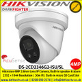 Hikvision AcuSense 4MP 2.8mm fixed lens Darkfighter  turret network camera with IR, built-in speaker & alarm - DS-2CD2346G2-ISU/SL