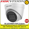 Hikvision DS-2CE78H0T-IT3FS 5MP 3.6mm fixed lens 40m IR IP67 Smart IR Audio over coaxial cable, Built-in mic, 4 in 1 video output (switchable TVI/AHD/CVI/CVBS), Digital WDR