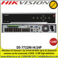 Hikvision DS-7732NI-I4/24P  32 Channel 1.5U 24 PoE 4K NVR, Up to 32 channel IP cameras can be connected, 4 SATA, 12 MP high-definition  