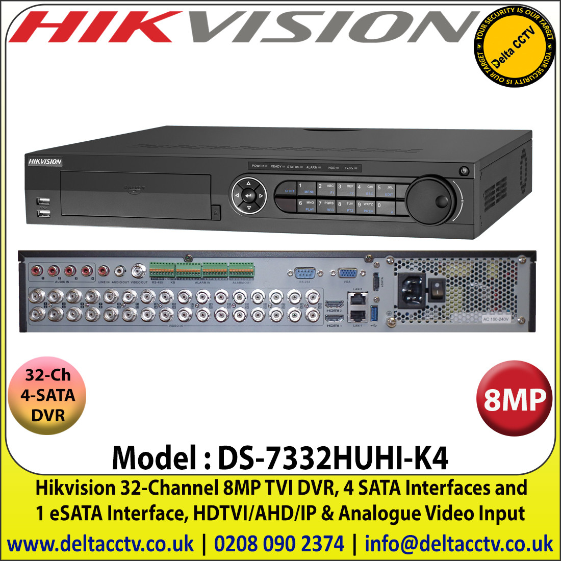 Hikvision 5mp 32 channel sales dvr