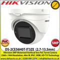 Hikvision - 5MP 2.7-13.5mm Motorized Varifocal Lens HD-TVI PoC Turret Camera, 40m IR Distance, IP67 Weatherproof, Digital WDR, Smart IR, EXIR 2.0, True Day/Night - DS-2CE56H0T-IT3ZE