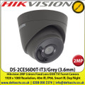 Hikvision - 2MP 3.6mm Fixed Lens HD-TVI Turret Grey Camera, 40m IR Distance, IP66 Weatherproof, EXIR, Smart IR, True Day/Night - DS-2CE56D0T-IT3/Grey