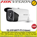Hikvision - 2MP 3.6mm Fixed Lens HD-TVI Bullet Camera, 40m IR Distance, IP66 Weatherproof, WDR, EXIR, Smart IR, True Day/Night - DS-2CE16D7T-IT3