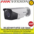 Hikvision - 5MP 2.8-12mm Motorized Varifocal Lens  Analog Bullet Camera, 40m IR Distance, IP67 Weatherproof, EXIR, Smart IR, True Day/Night - DS-2CE16H1T-AIT3Z