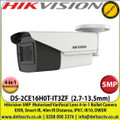 Hikvision - 5MP 2.7-13.5mm Motorized Varifocal Lens 4-in-1 Vandal Bullet Camera, 40m IR Distance, IP67 Weatherproof, IK10, DWDR, EXIR, Smart IR - DS-2CE16H0T-IT3ZF
