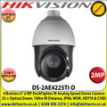 Hikvision - 2MP 4 Inch DarkFighter IR Analog Speed Dome PTZ Camera, HD-TVI and CVBS Video Outputs, 4.8-120 mm Lens, 25× Optical Zoom, 100m IR Distance, IP66 Weatherproof, WDR -  DS-2AE4225TI-D