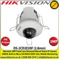 Hikvision - 2MP 2.8mm Fixed Lens Recessed Mount Dome PoE IP Network Camera, Digital WDR, Dual-streams, Support SD/SDHC/SDXC Card - DS-2CD2E20F
