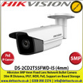 Hikvision - 5MP 4mm Fixed Lens PoE IP Network Bullet Camera, 50m IR Distance, IP67 Weatherproof,  WDR, 3DNR, Support SD/SDHC/SDXC Card Slot - DS-2CD2T55FWD-I5