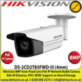 Hikvision - 8MP 4mm Fixed Lens PoE IP Network Bullet Camera, 50m IR Distance, IP67 Weatherproof,  WDR, 3DNR, Support SD/SDHC/SDXC Card Slot - DS-2CD2T85FWD-I5 