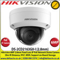Hikvision - 6MP 2.8mm Fixed Lens PoE IP Network Dome Camera, 30m IR Distance, IP67 Weatherproof,  WDR, 3DNR, Support SD/SDHC/SDXC Card Slot - DS-2CD2163G0-I