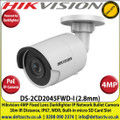 Hikvision - 4MP 2.8mm Fixed Lens Darkfighter PoE IP Network Bullet Camera, 30m IR Distance, IP67 Weatherproof, WDR, H.265+ Compression, Built-in micro SD/SDHC/SDXC Card Slot - DS-2CD2045FWD-I 