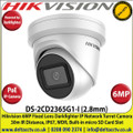 Hikvision - 6MP 2.8mm Fixed Lens Darkfighter PoE IP Network Turret Camera, 30m IR Distance, IP67 Weatherproof, WDR, H.265+ Compression, Built-in micro SD/SDHC/SDXC Card Slot - DS-2CD2365G1-I 