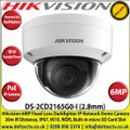 Hikvision - 6MP 2.8mm Fixed Lens Darkfighter PoE IP Network Dome Camera, 30m IR Distance, IP67 Weatherproof, WDR, H.265+ Compression, Built-in micro SD/SDHC/SDXC Card Slot, IK10 - DS-2CD2165G0-I 