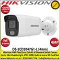 Hikvision - 4MP 4mm Fixed Lens ColorVu IP PoE Network Bullet Camera, 30m White Light Distance, IP67 Weatherproof, 120dB WDR, H.265+ Compression, Built-in micro SD/SDHC/SDXC Card Slot, 24/7 Full Color Imaging-DS-2CD2047G1-L