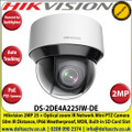 Hikvision - 2MP DarkFighter IR PoE IP Network Speed Dome Mini PTZ Camera, 25 x Optical Zoom, 16 x Digital Zoom, 50m IR Distance, IP66 Weatherproof, WDR, H.265+, Built-in micro SD/SDHC/SDXC Card Slot, Auto tracking, Audio Line in - DS-2DE4A225IW-DE