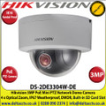 Hikvision - 3MP PoE IP Network Mini PTZ Dome Camera, 4X Optical Zoom, IP67 Weatherproof, IK10, DWDR, Built-in micro SD/SDHC/SDXC Card Slot, 1 Audio Input and 1 Audio Output - DS-2DE3304W-DE