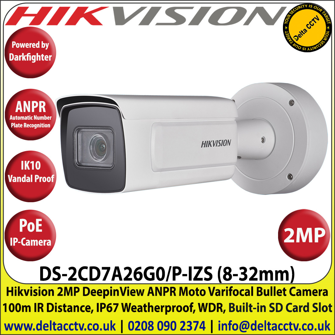 Hikvision - 2MP 8-32mm Motorized Varifocal Lens Darkfighter DeepinView ...