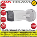 Hikvision - 2MP 8-32mm Motorized Varifocal Lens Darkfighter DeepinView ANPR Bullet Camera,100m IR Distance, IP67 Weatherproof, 140dB WDR, Built-in micro SD/SDHC/SDXC Card Slot, IK10, 2 Alarm Inputs/Outputs, Wiegand Interface - DS-2CD7A26G0/P-IZHSWG