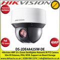 Hikvision - 4MP 4" DarkFighter IR PoE IP Network Speed Dome Mini PTZ Camera, 25 x Optical Zoom, 16 x Digital Zoom, 50m IR Distance, IP66 Weatherproof, WDR, H.265+, Built-in micro SD/SDHC/SDXC Card Slot - DS-2DE4A425IW-DE