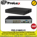 ProLux - 8 Channel 5MP Penta-Brid 1080P Mini 1U DVR (Digital Video Recorder), Supports HDCVI/AHD/TVI/CVBS/IP Video Inputs, H.265+/H.265 Dual-Stream Video Compression, 1 SATA Port, Up to 10TB Capacity - PXD-5108HS-X1
