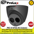ProLux - 2MP 3.6mm Fixed Lens Starlight ((Full-Colour Night Vision) Grey HD-CVI IR Eyeball CCTV Camera, 50m IR Range, IP67, DC12V, HD and SD Output Switchable, Built-in MIC - PXC-612F2G-AS