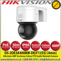 Hikvision DS-2DE3A400BW-DE(F1)(S5) 4MP 4mm Fixed Lens AcuSense Colour PTZ IP PoE Network CCTV Camera, 30m White light range, IP66, WDR, H.265+, Supports on board storage, Face capture, Built in microphone and speaker, Alarm input/output 