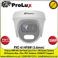 ProLux - 5MP/4K Lite 3.6mm Fixed Lens 4-in-1 Dome CCTV Camera, CVI/CVBS/AHD/TVI Switchable, 25m IR Range, IP67, OSD&UTC Support -  PXC-614F8W (3.6mm)